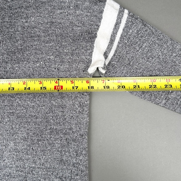 Madewell Varsity Inset Stripe Grey Linen Sweater, Size XS - Picture 4 of 8
